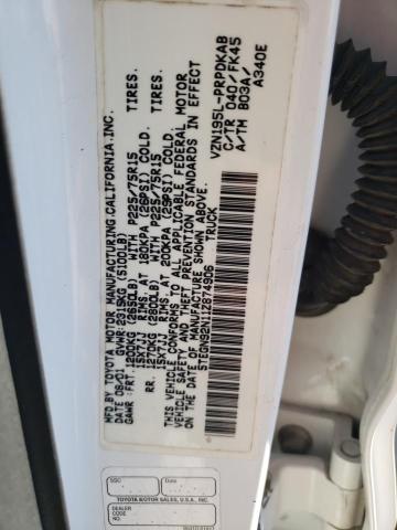 5TEGN92N11Z874906 - 2001 TOYOTA TACOMA DOUBLE CAB PRERUNNER WHITE photo 12