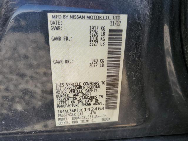 1N4AL3AP3JC142468 - 2018 NISSAN ALTIMA 2.5 BLACK photo 12