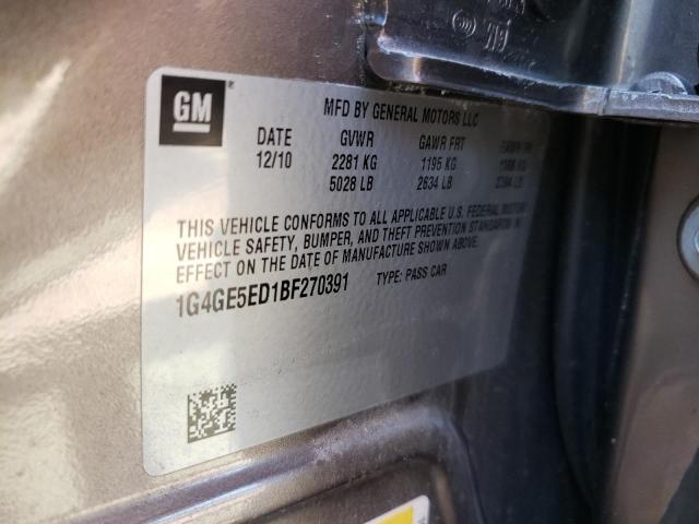 1G4GE5ED1BF270391 - 2011 BUICK LACROSSE CXS 棕色 照片 12