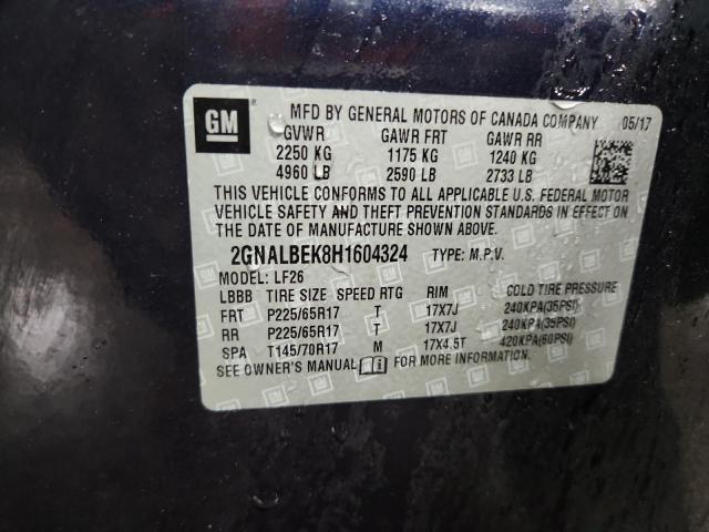 2GNALBEK8H1604324 - 2017 CHEVROLET EQUINOX LS BLUE photo 14