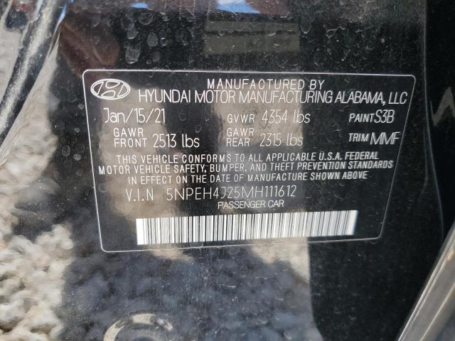 5NPEH4J25MH111612 - 2021 HYUNDAI SONATA LIMITED BLACK photo 12