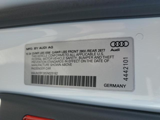 WAUM2BF28SN025182 - 2025 AUDI A6 PRESTIGE WHITE photo 12