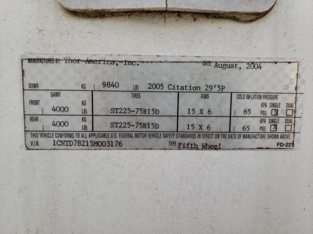1CNTD78215M003176 - 2005 CITA CAMPER 白色 照片 10