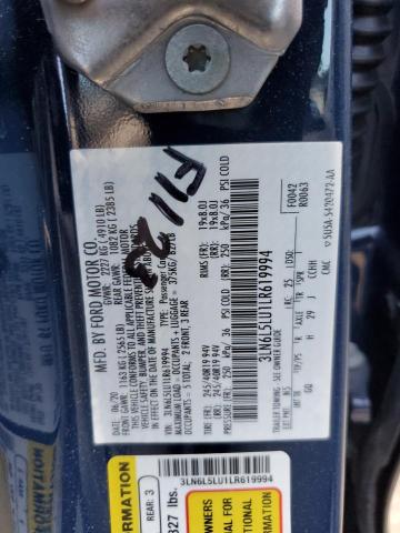 3LN6L5LU1LR619994 - 2020 LINCOLN MKZ RESERVE ლურჯი ფოტო 12