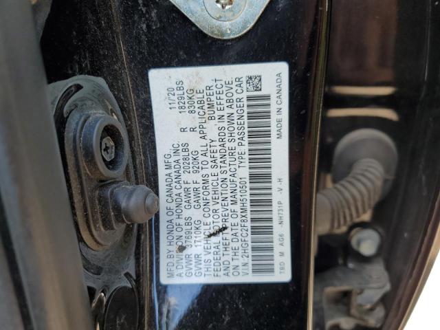 2HGFC2F8XMH510501 - 2021 HONDA CIVIC SPORT 黑色 照片 13