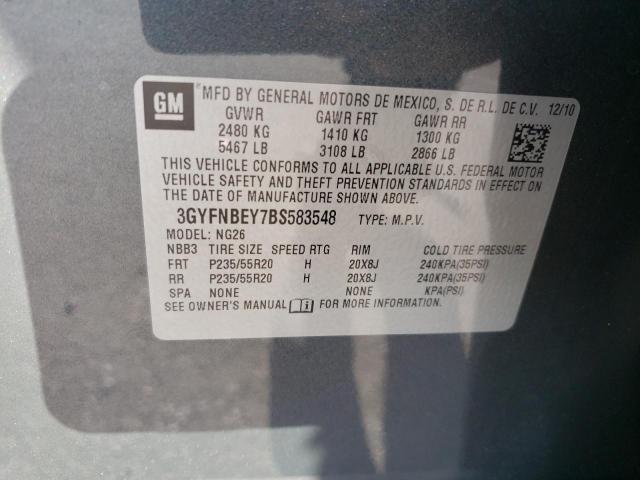 3GYFNBEY7BS583548 - 2011 CADILLAC SRX PERFORMANCE COLLECTION Сұр фото 13