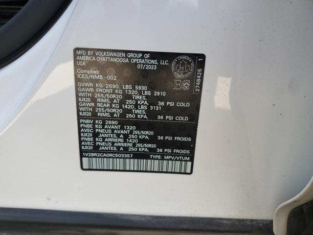 1V2BR2CA0RC503357 - 2024 VOLKSWAGEN ATLAS SEL Blanc photo 14