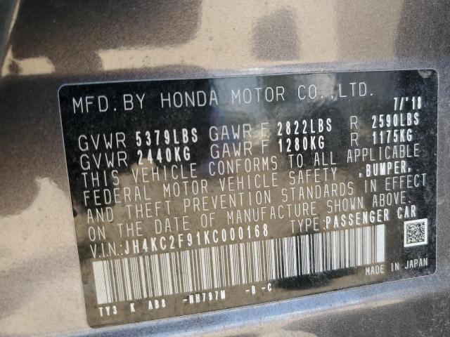 JH4KC2F91KC000168 - 2019 ACURA RLX SPORT HYBRID ADVANCE GRAY photo 12