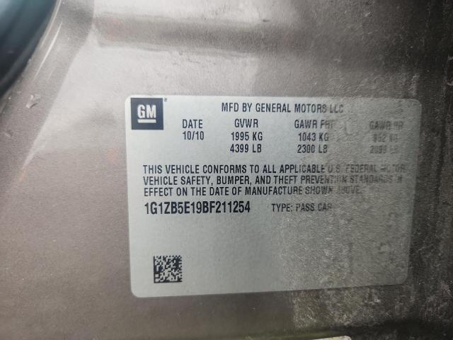 1G1ZB5E19BF211254 - 2011 CHEVROLET MALIBU LS BROWN photo 12