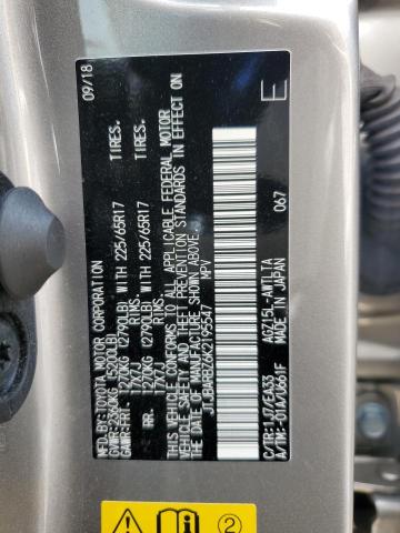 JTJBARBZ6K2195547 - 2019 LEXUS NX 300 BASE 银色 照片 12