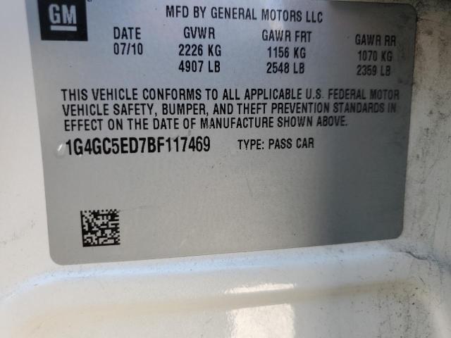 1G4GC5ED7BF117469 - 2011 BUICK LACROSSE CXL BEIGE photo 12