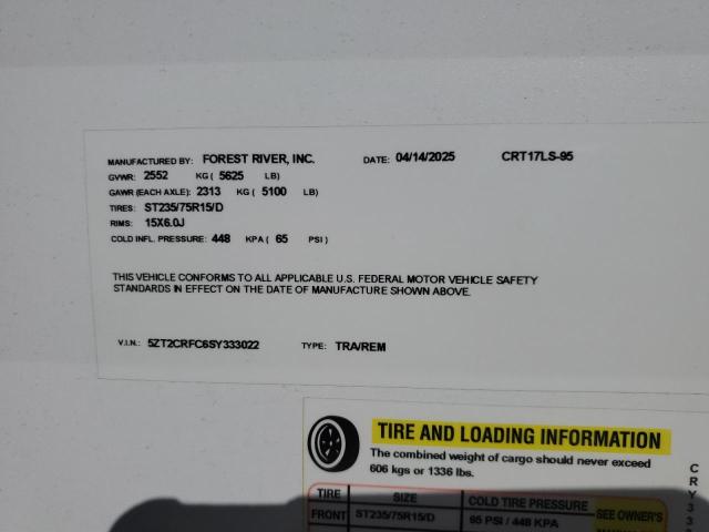 5ZT2CRFC6SY333022 - 2025 CAMPSITE CAMPER TWO TONE photo 10