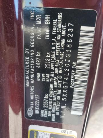 5XXGT4L30JG186237 - 2018 KIA OPTIMA LX PURPLE photo 12