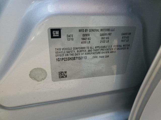 1G1PC5SH3B7150113 - 2011 CHEVROLET CRUZE LS SILVER photo 12