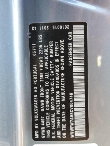 WVWFW7AH8CV004746 - 2012 VOLKSWAGEN EOS LUX 银色 照片 12