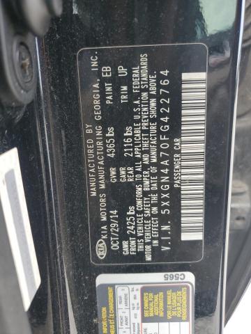 5XXGN4A70FG422764 - 2015 KIA OPTIMA EX BLACK photo 12