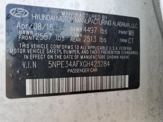 5NPE34AFXGH423284 - 2016 HYUNDAI SONATA SPORT WHITE photo 12