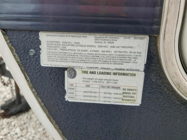 4YDT30B2287201613 - 2008 KEYSTONE HORNET TWO TONE photo 10