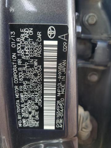 JTDKDTB32D1533764 - 2013 TOYOTA PRIUS C GRAY photo 12