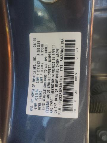 1HGCR2F58HA048337 - 2017 HONDA ACCORD SPORT CHARCOAL photo 12