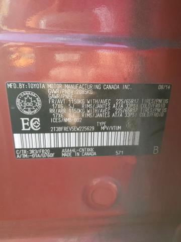 2T3BFREV5EW225629 - 2014 TOYOTA RAV4 LE RED photo 13