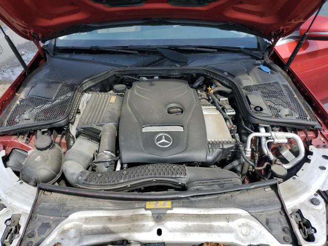 55SWF4KB1HU209421 - 2017 MERCEDES-BENZ C 300 4MATIC RED photo 11