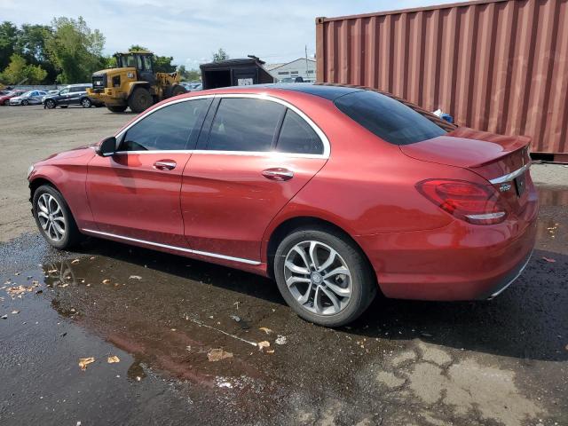 55SWF4KB1HU209421 - 2017 MERCEDES-BENZ C 300 4MATIC RED photo 2