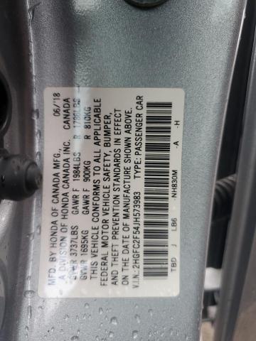 2HGFC2F54JH573983 - 2018 HONDA CIVIC LX SILVER photo 13