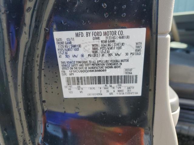 1FMCU9DG3BKB98069 - 2011 FORD ESCAPE XLT შავი ფოტო 13