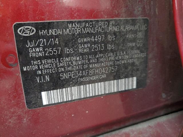 5NPE34AF8FH042757 - 2015 HYUNDAI SONATA SPORT BURGUNDY photo 13