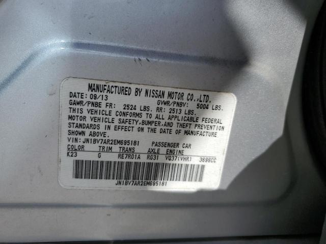 JN1BV7AR2EM695181 - 2014 INFINITI Q50 BASE Plata foto 12