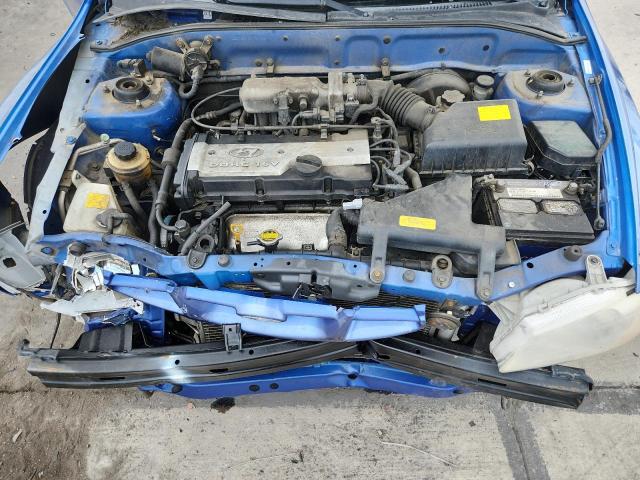 KMHCG35C22U161535 - 2002 HYUNDAI ACCENT GS BLUE photo 11