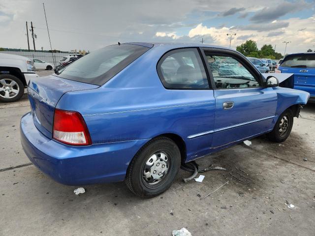 KMHCG35C22U161535 - 2002 HYUNDAI ACCENT GS BLUE photo 3
