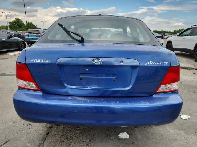 KMHCG35C22U161535 - 2002 HYUNDAI ACCENT GS BLUE photo 6