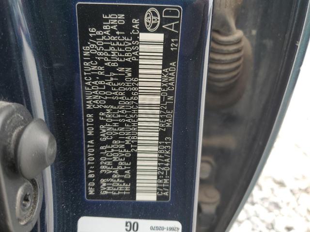 2T1BURHE5HC766826 - 2017 TOYOTA COROLLA L 黑色 照片 12