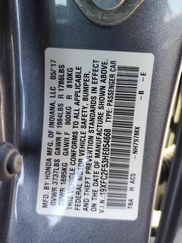 19XFC2F53HE054668 - 2017 HONDA CIVIC LX Boz foto 12