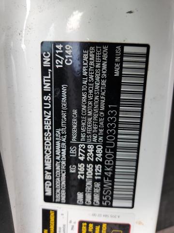 55SWF4KB0FU033331 - 2015 MERCEDES-BENZ C 300 4MATIC TWO TONE photo 12