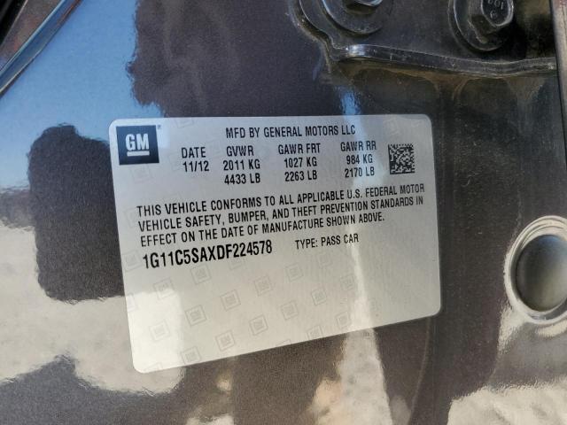 1G11C5SAXDF224578 - 2013 CHEVROLET MALIBU 1LT GRAY photo 12