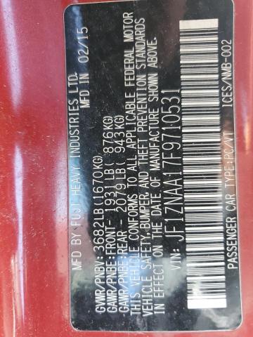 JF1ZNAA17F9710531 - 2015 TOYOTA SCION FR-S წითელი ფოტო 12