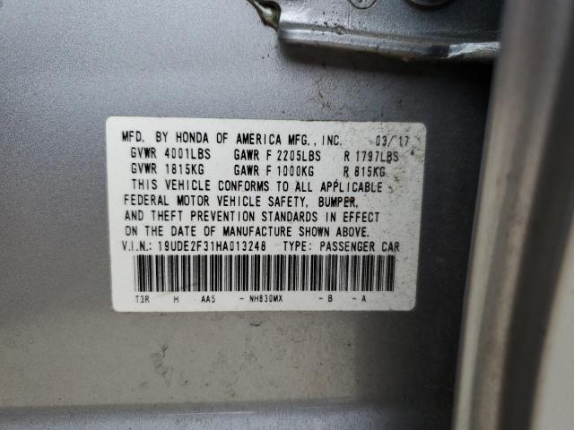 19UDE2F31HA013248 - 2017 ACURA ILX BASE WATCH PLUS SILVER photo 12