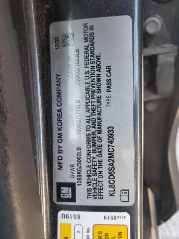 KL8CD6SA2MC740933 - 2021 CHEVROLET SPARK 1LT 灰色 照片 12