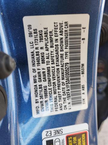 19XFA1F53AE005279 - 2010 HONDA CIVIC LX Blau Foto 13