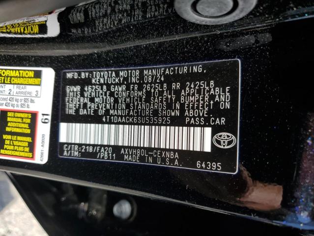 4T1DAACK6SU535925 - 2025 TOYOTA CAMRY XSE 黑色 照片 12