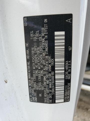 5TBRU34116S466180 - 2006 TOYOTA TUNDRA ACCESS CAB SR5 WHITE photo 12