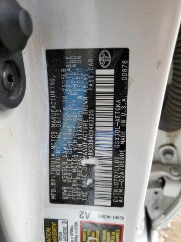 4T1BK3DB4CU463235 - 2012 TOYOTA AVALON BASE WHITE photo 12