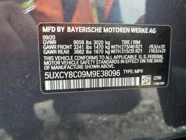5UXCY8C09M9E38096 - 2021 BMW X6 M50I BLACK photo 13