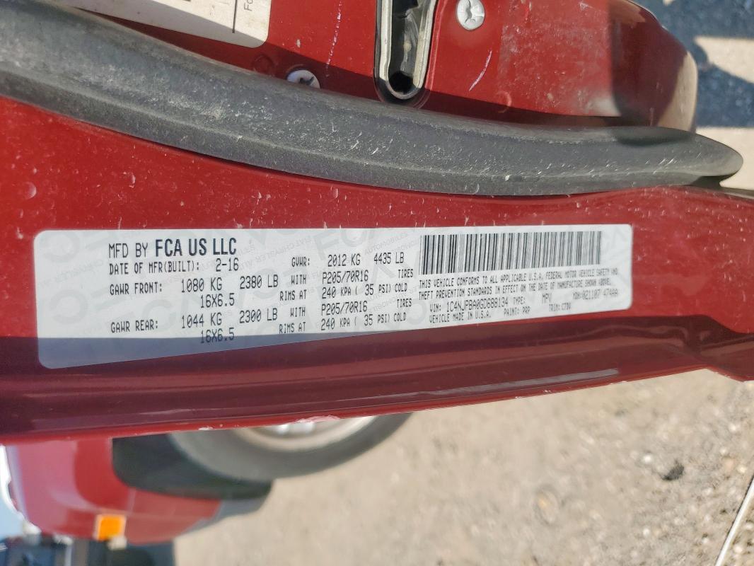 1C4NJPBA0GD688134 - 2016 JEEP PATRIOT SPORT Qırmızı foto 12