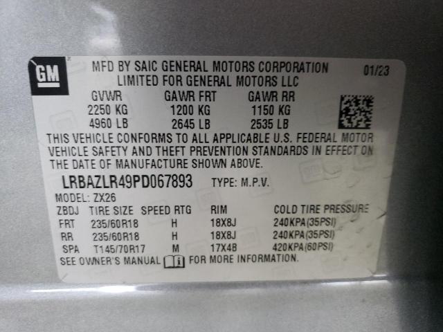 LRBAZLR49PD067893 - 2023 BUICK ENVISION PREFERRED ნაცრისფერი ფოტო 13