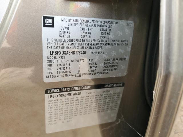 LRBFXDSA8HD178440 - 2017 BUICK ENVISION ESSENCE Qızıl foto 13