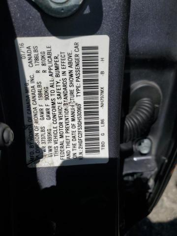 2HGFC2F53GH530969 - 2016 HONDA CIVIC LX Boz foto 12